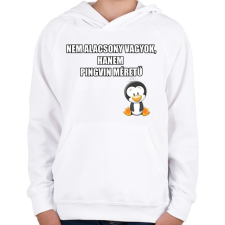 PRINTFASHION Pingvin - Gyerek kapucnis pulóver - Fehér gyerek pulóver, kardigán