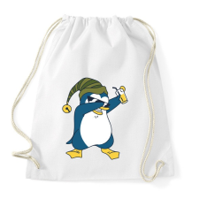 PRINTFASHION Pingvin-koktéllal - Sportzsák, Tornazsák - Fehér tornazsák