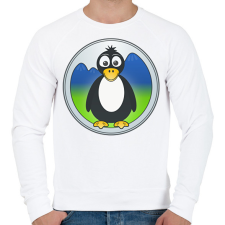 PRINTFASHION Pingvin logó  - Férfi pulóver - Fehér férfi pulóver, kardigán