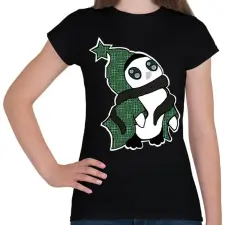 PRINTFASHION pingvin_zöld - Női póló - Fekete női póló