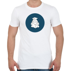 PRINTFASHION Pingvines diplomás minta - Férfi póló - Fehér