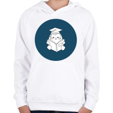 PRINTFASHION Pingvines diplomás minta - Gyerek kapucnis pulóver - Fehér