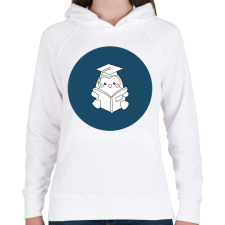 PRINTFASHION Pingvines diplomás minta - Női kapucnis pulóver - Fehér női pulóver, kardigán