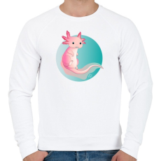 PRINTFASHION Pink axolotl - Férfi pulóver - Fehér