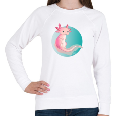 PRINTFASHION Pink axolotl - Női pulóver - Fehér