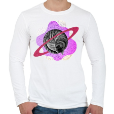 PRINTFASHION Pink cat planet - Férfi hosszú ujjú póló - Fehér férfi póló