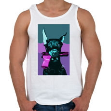 PRINTFASHION Pink gun - Férfi atléta - Fehér