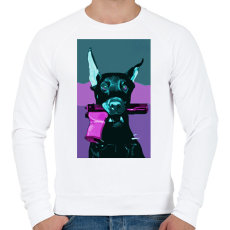 PRINTFASHION Pink gun - Férfi pulóver - Fehér