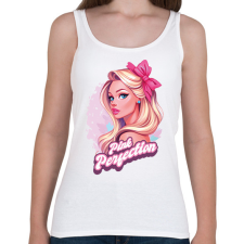 PRINTFASHION Pink perfection - Női atléta - Fehér női trikó