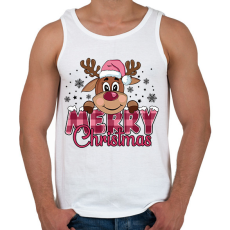 PRINTFASHION Pink rénszarvas - Férfi atléta - Fehér