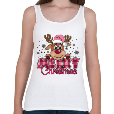 PRINTFASHION Pink rénszarvas - Női atléta - Fehér női trikó