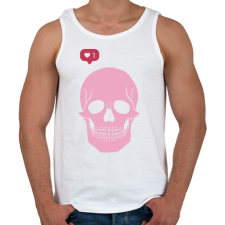 PRINTFASHION PInk Skull - Férfi atléta - Fehér atléta, trikó