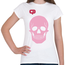 PRINTFASHION PInk Skull - Női póló - Fehér női póló