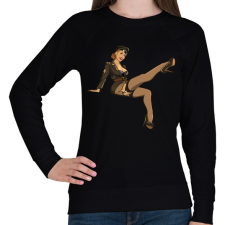 PRINTFASHION Pinup Army - Női pulóver - Fekete női pulóver, kardigán