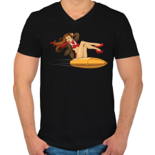 PRINTFASHION Pinup Bullet - Férfi V-nyakú póló - Fekete férfi póló