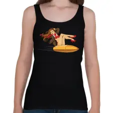 PRINTFASHION Pinup Bullet - Női atléta - Fekete női trikó