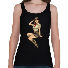 PRINTFASHION Pinup Salute - Női atléta - Fekete