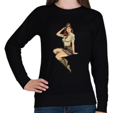 PRINTFASHION Pinup Salute - Női pulóver - Fekete