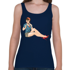 PRINTFASHION Pinup Wink - Női atléta - Sötétkék női trikó