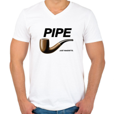 PRINTFASHION Pipe- Nike - Férfi V-nyakú póló - Fehér férfi póló