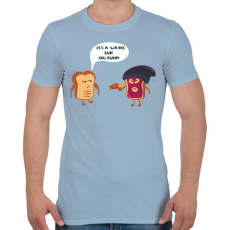 PRINTFASHION Pirítós fenyegetés - Férfi póló - Világoskék