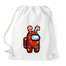 PRINTFASHION Piros among us karácsonyi égőkkel - Sportzsák, Tornazsák - Fehér tornazsák