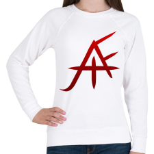 PRINTFASHION piros jafi szimbólum - Női pulóver - Fehér női pulóver, kardigán