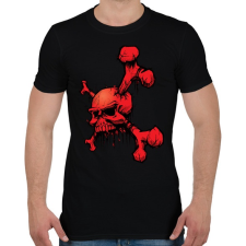 PRINTFASHION piros koponya - Férfi póló - Fekete férfi póló