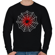 PRINTFASHION piros pók - Férfi pulóver - Fekete férfi pulóver, kardigán