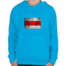 PRINTFASHION Piros sáv minimál - Gyerek kapucnis pulóver - Azúrkék