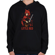 PRINTFASHION Piroska - Gyerek kapucnis pulóver - Fekete