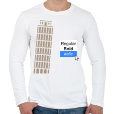 PRINTFASHION Pisai ferdetorony - Férfi hosszú ujjú póló - Fehér férfi póló
