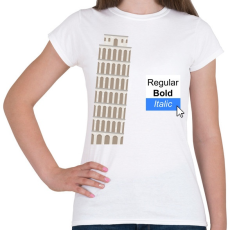 PRINTFASHION Pisai ferdetorony - Női póló - Fehér