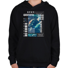 PRINTFASHION Pisces - Streetwear style - Gyerek kapucnis pulóver - Fekete