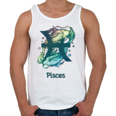 PRINTFASHION Pisces színes - Férfi atléta - Fehér