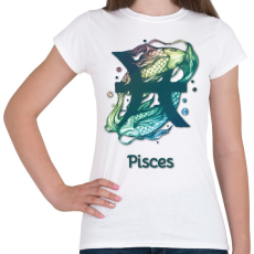 PRINTFASHION Pisces színes - Női póló - Fehér