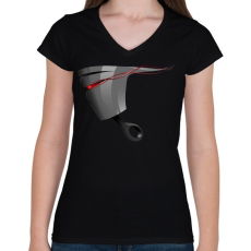 PRINTFASHION Piston - Női V-nyakú póló - Fekete
