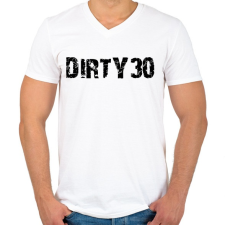 PRINTFASHION Piszkos 30 - Férfi V-nyakú póló - Fehér férfi póló