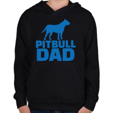 PRINTFASHION Pitbull apa - Gyerek kapucnis pulóver - Fekete gyerek pulóver, kardigán