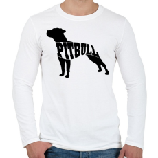 PRINTFASHION Pitbull - Férfi hosszú ujjú póló - Fehér