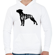 PRINTFASHION Pitbull - Férfi kapucnis pulóver - Fehér férfi pulóver, kardigán