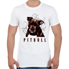 PRINTFASHION Pitbull - Férfi póló - Fehér férfi póló