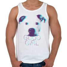 PRINTFASHION Pitbull - Good Girl - Férfi atléta - Fehér atléta, trikó