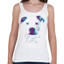 PRINTFASHION Pitbull - Good Girl - Női atléta - Fehér női trikó