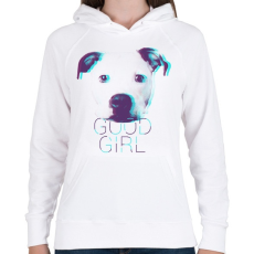 PRINTFASHION Pitbull - Good Girl - Női kapucnis pulóver - Fehér