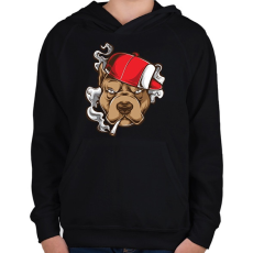 PRINTFASHION Pitbull - Gyerek kapucnis pulóver - Fekete