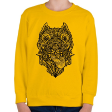 PRINTFASHION Pitbull - Gyerek pulóver - Sárga gyerek pulóver, kardigán