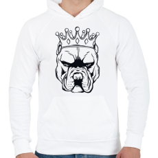 PRINTFASHION Pitbull király - Férfi kapucnis pulóver - Fehér