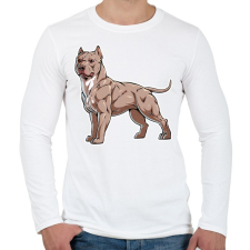 PRINTFASHION Pitbull kutya - Férfi hosszú ujjú póló - Fehér férfi póló