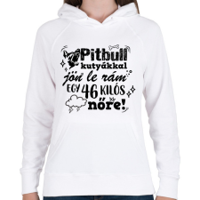 PRINTFASHION Pitbull kutyákkal jön le rám... - Női kapucnis pulóver - Fehér női pulóver, kardigán